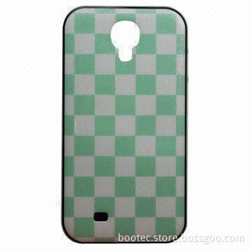 Hot sale shinning checkered TPU case with ABS frame, for Samsung S4/9500, with IMD/IML technology